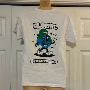 White Graphic Tee with Global Streetwear Design